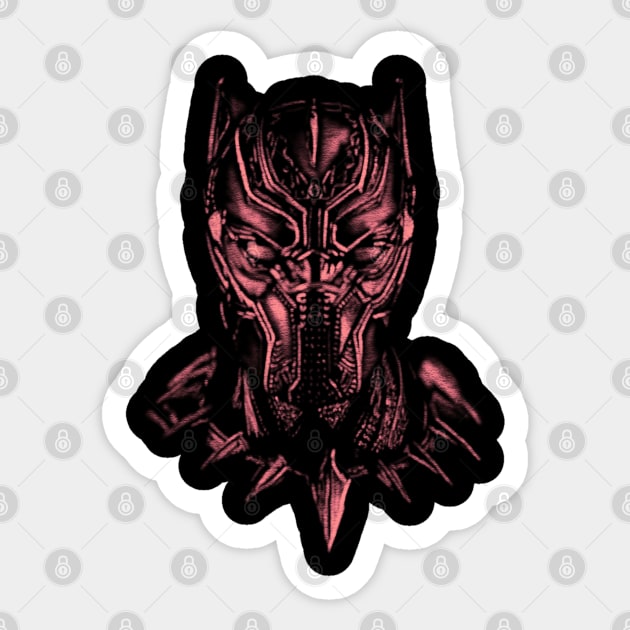 Shaded Black Panther Light Red Sticker by Danispolez_illustrations